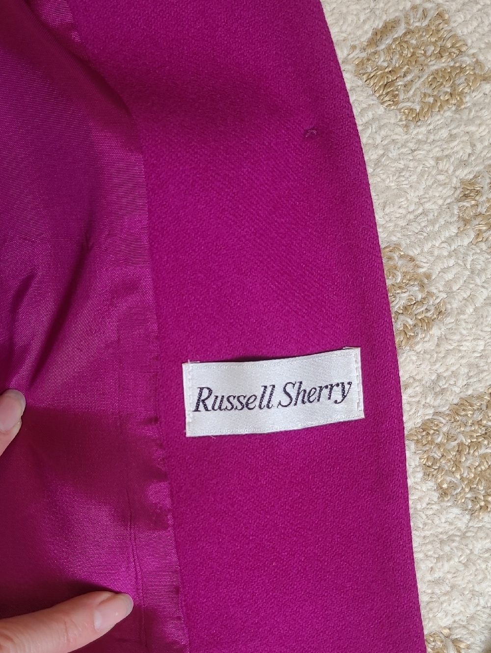 Vintage 100% Wool Women's Fuchsia Single-Button Blazer - Picture 3 of 8